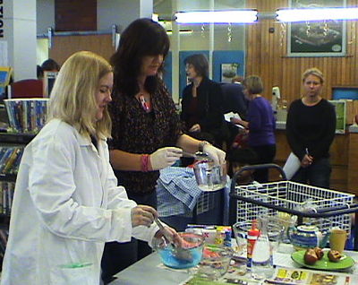 Susannah and Sharyn making some slime.