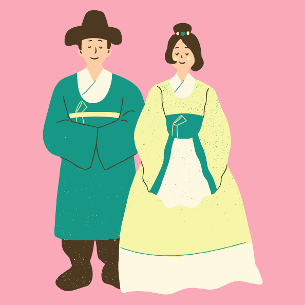 Illustration of hanbok