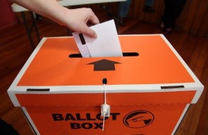 Vote in ballot box